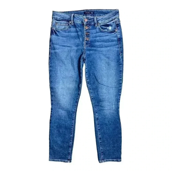 Level 99 High Rise Skinny Straight Leg Button Fly Jeans Size 27 - Picture 1 of 8